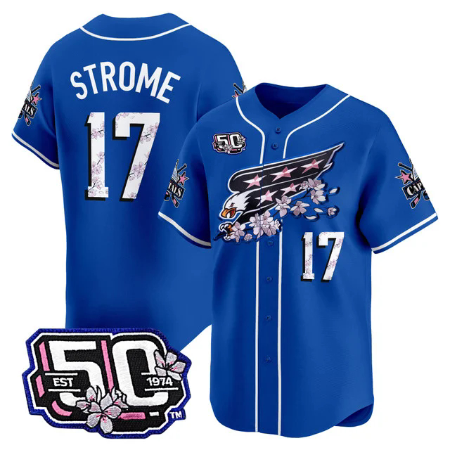 Men's 2025 Washington Capitals 50th Anniversary Cherry Blossom Style Vapor Premier Limited Jersey #17 DYLAN STROME.webp
