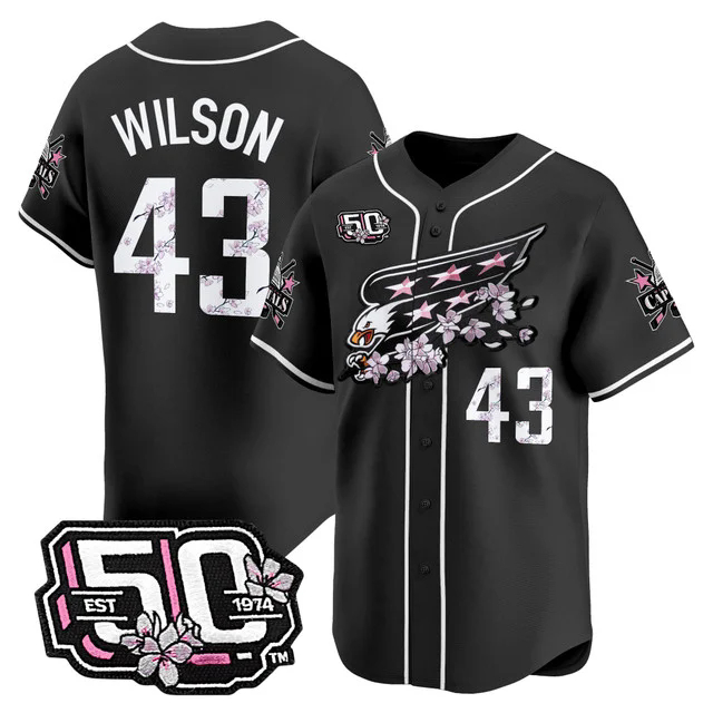 Men's 2025 Washington Capitals 50th Anniversary Cherry Blossom Style Vapor Premier Limited Jersey BLACK #43 TOM WILSON.webp