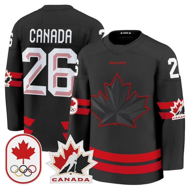 Men's 2026 Canada Olympic Premium Hockey Jersey - All Stitched #26    Canada
