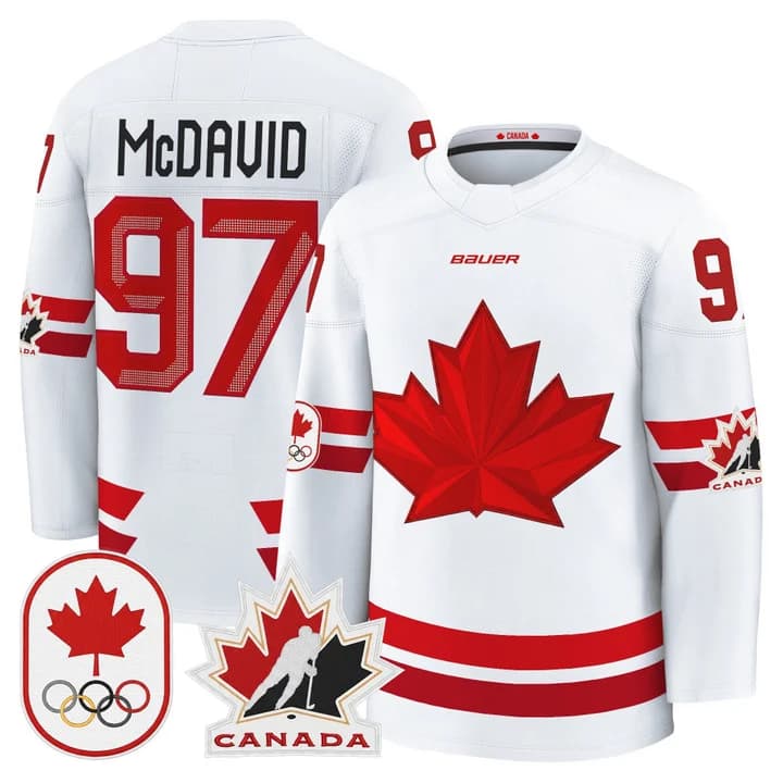 Men's 2026 Canada Olympic Premium Hockey Jersey - All Stitched Connor McDavid 97