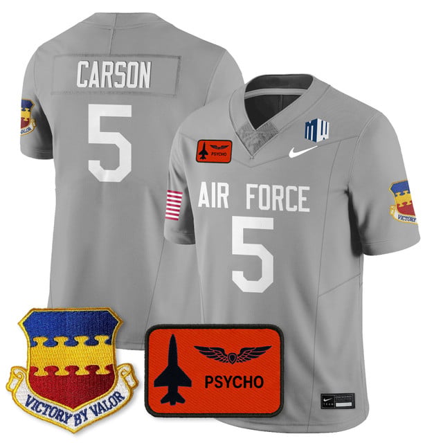 Men's Air Force Football 2025 Honor F-16 Jersey #5 Dylan Carson