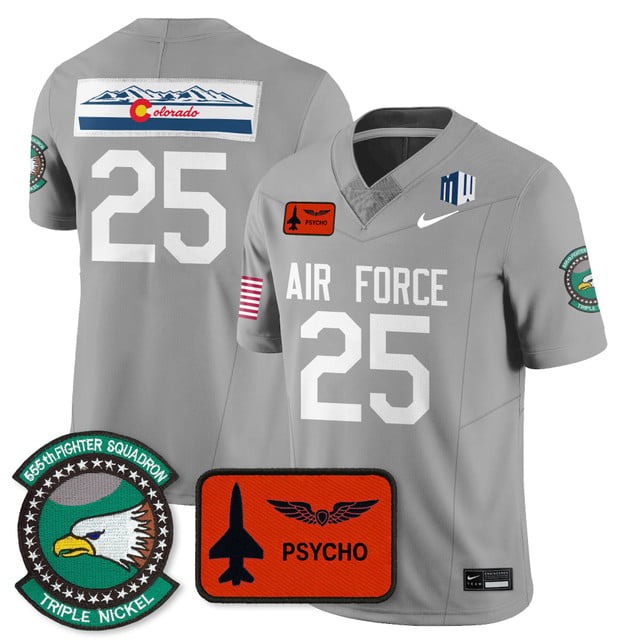 Men's Air Force Football 2025 Honor F-16 Jersey 555th #25