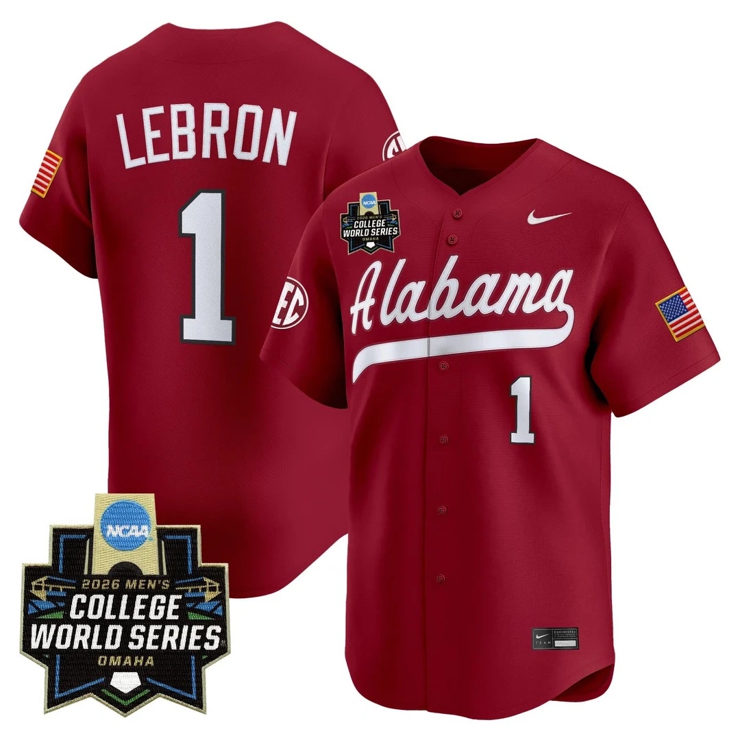 Men's Alabama 2026 World Series Vapor Premier Limited Jersey #1 JUSTIN LEBRON