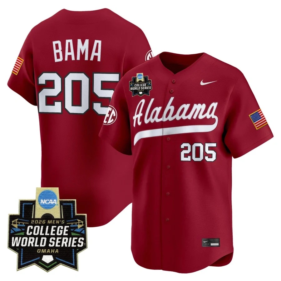 Men's Alabama 2026 World Series Vapor Premier Limited Jersey #205 BAMA