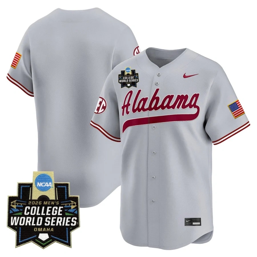 Men's Alabama 2026 World Series Vapor Premier Limited Jersey GRAY BLANK