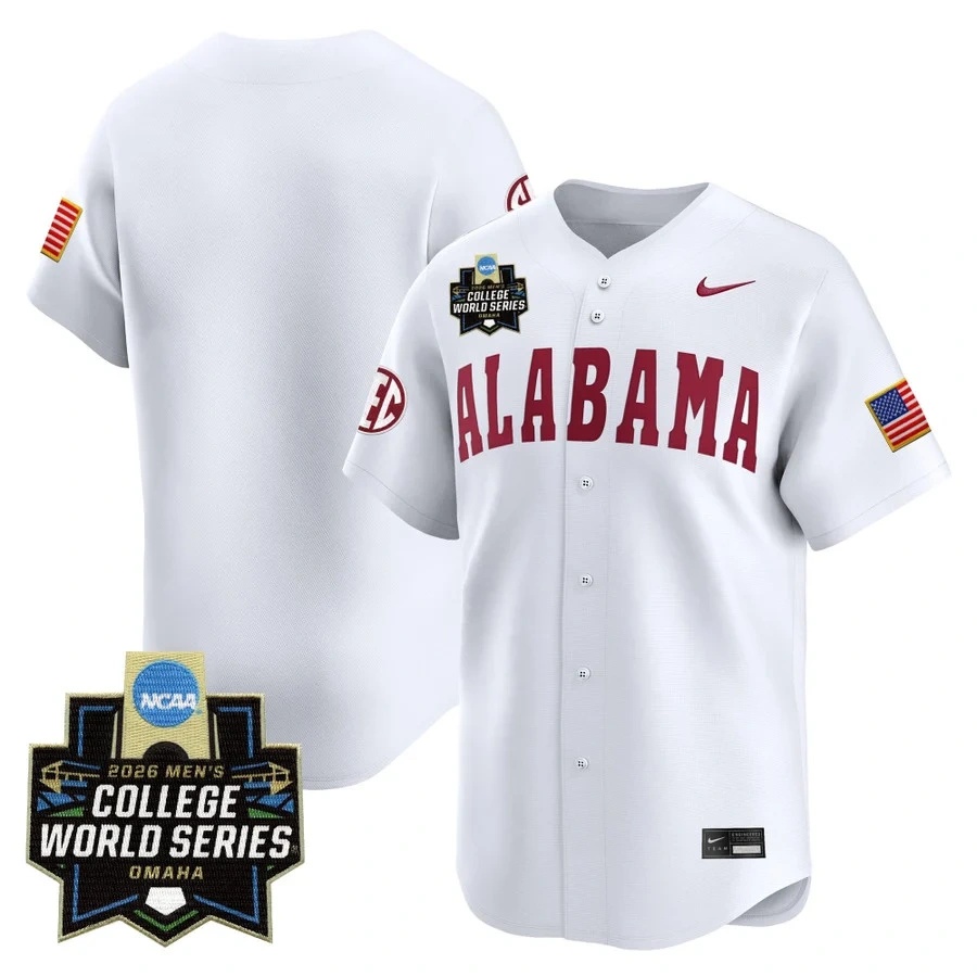 Men's Alabama 2026 World Series Vapor Premier Limited Jersey WHITE BLANK