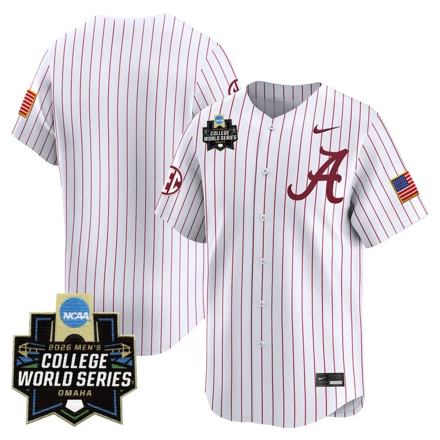 Men's Alabama 2026 World Series Vapor Premier Limited Jersey WHITE2 BLANK