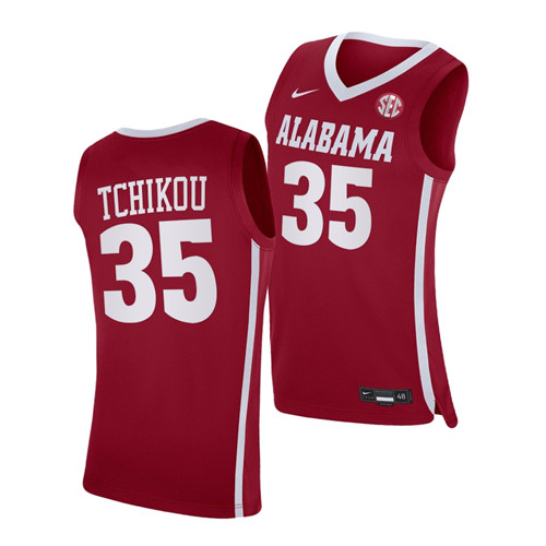Men's Alabama Crimson Tide #35 Alex Tchikou Nike Crimson College Basketball Jersey