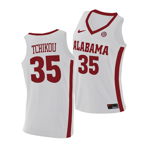 Men's Alabama Crimson Tide #35 Alex Tchikou Nike White College Basketball Jersey