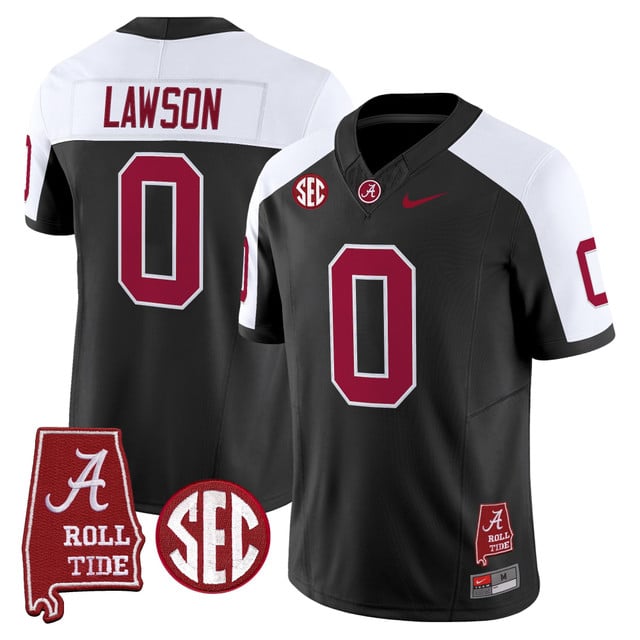 Men's Alabama Crimson Tide Throwback Vapor Limited Jersey - Alabama Map #0 Deonate Lawson