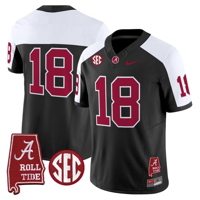 Men's Alabama Crimson Tide Throwback Vapor Limited Jersey - Alabama Map #18