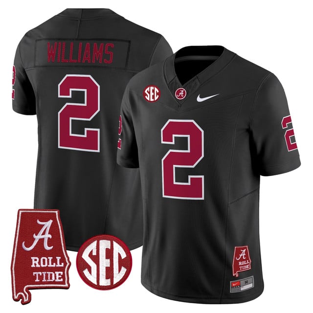 Men's Alabama Crimson Tide Throwback Vapor Limited Jersey - Alabama Map black #2 Ryan Williams