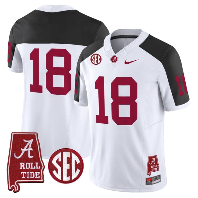 Men's Alabama Crimson Tide Throwback Vapor Limited Jersey - Alabama Map inverted #18