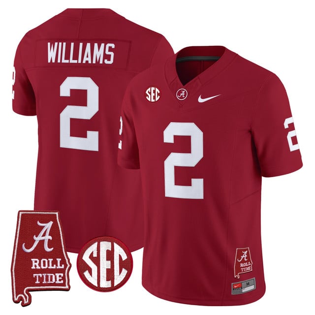 Men's Alabama Crimson Tide Throwback Vapor Limited Jersey - Alabama Map red #2 Ryan Williams