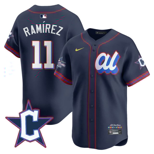Men's American League 2025 MLB All-Star Jersey NAVY #11 JOSE RAMFREZ