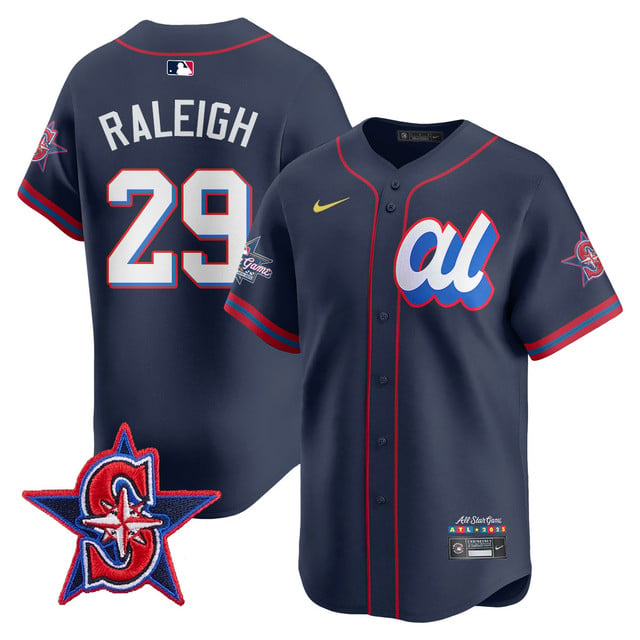 Men's American League 2025 MLB All-Star Jersey NAVY #29 CAL RALEIGH
