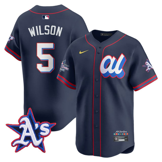 Men's American League 2025 MLB All-Star Jersey NAVY #5 JACOB WILSON