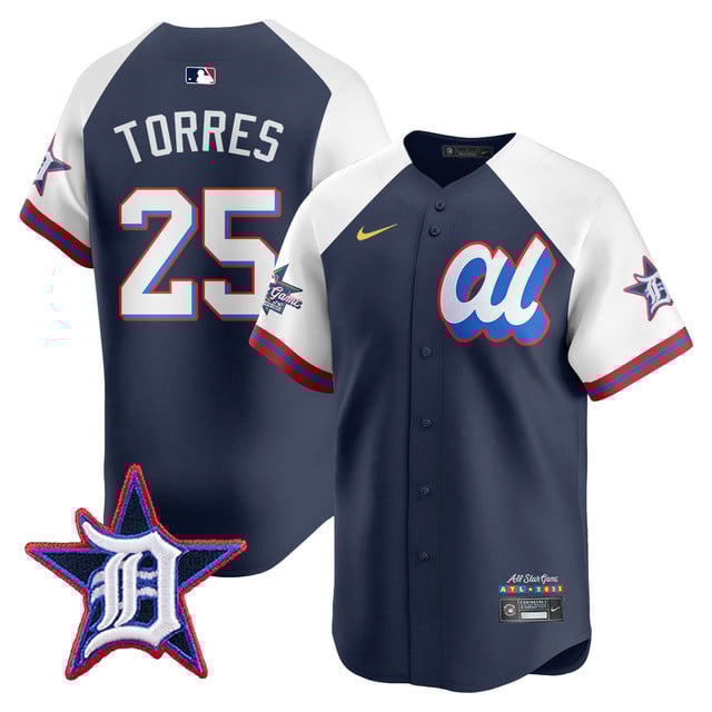 Men's American League 2025 MLB All-Star Jersey NAVY AITERNATE#25 GLEYBER TORRES