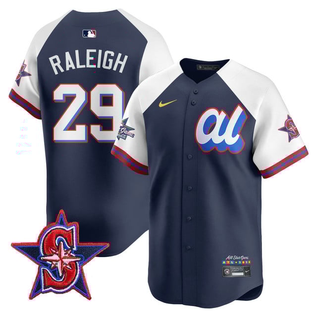 Men's American League 2025 MLB All-Star Jersey NAVY AITERNATE#29 CAL RALEIGH