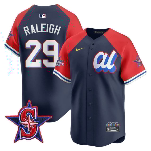 Men's American League 2025 MLB All-Star Jersey NAVY RED#29 CAL RALEIGH
