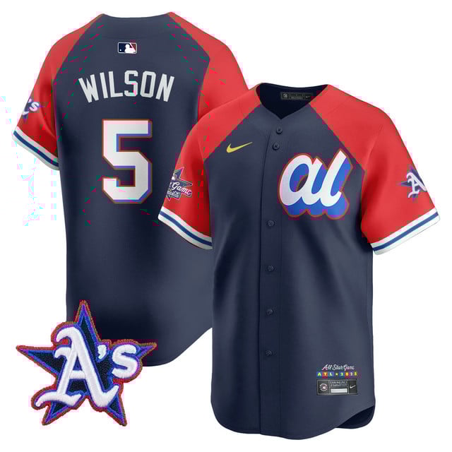 Men's American League 2025 MLB All-Star Jersey NAVY RED#5 JACOB WILSON