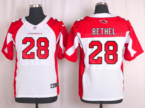 Men's Arizona Cardinals #28 Justin Bethel White Road NFL Nike Elite Jersey