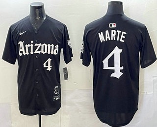 Men's Arizona Diamondbacks #4 Ketel Marte Black Vapor Premier Limited Stitched Baseball Jersey