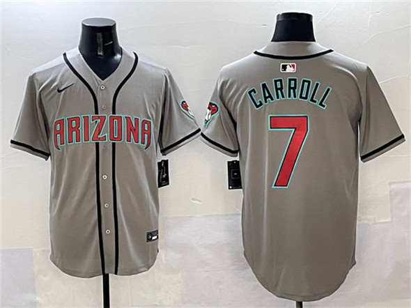 Men's Arizona Diamondbacks #7 Corbin Carroll Gray Limited Stitched Baseball Jersey