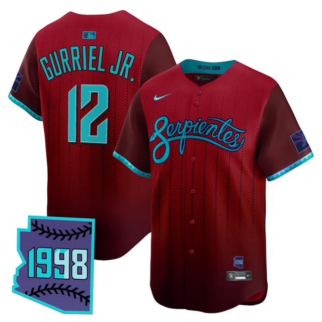 Men's Arizona Diamondbacks 2025 City Connect Vapor Premier Limited Jersey V2 RED #12 LOURDES GURRIEL JR..webp