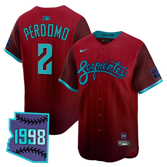 Men's Arizona Diamondbacks 2025 City Connect Vapor Premier Limited Jersey V2 RED #2 GERALDO PERDOMO.webp