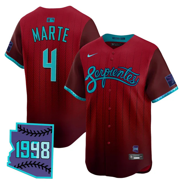 Men's Arizona Diamondbacks 2025 City Connect Vapor Premier Limited Jersey V2 RED #4 KETEL MARTE.webp