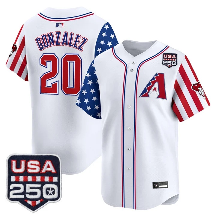 Men's Arizona Diamondbacks America 250 Edition Vapor Premier Limited Jersey #20 LUIS GONZALEZ