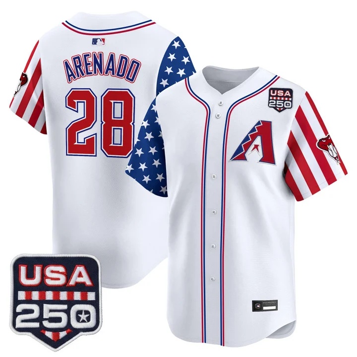 Men's Arizona Diamondbacks America 250 Edition Vapor Premier Limited Jersey #28 NOLAN ARENADO