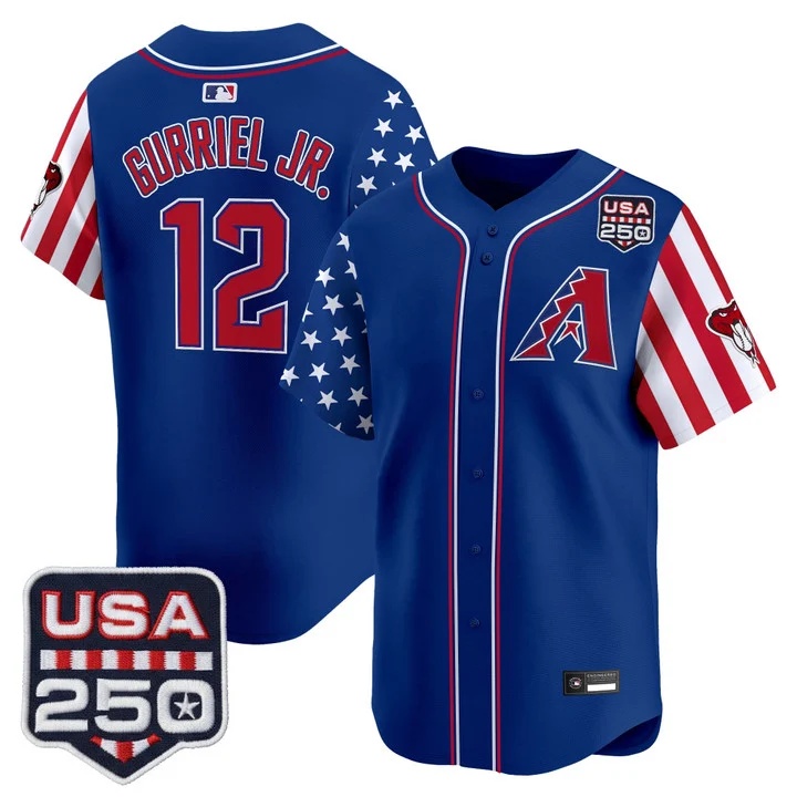 Men's Arizona Diamondbacks America 250 Edition Vapor Premier Limited Jersey ROYAL #12 LOURDES GURRIEL JR.