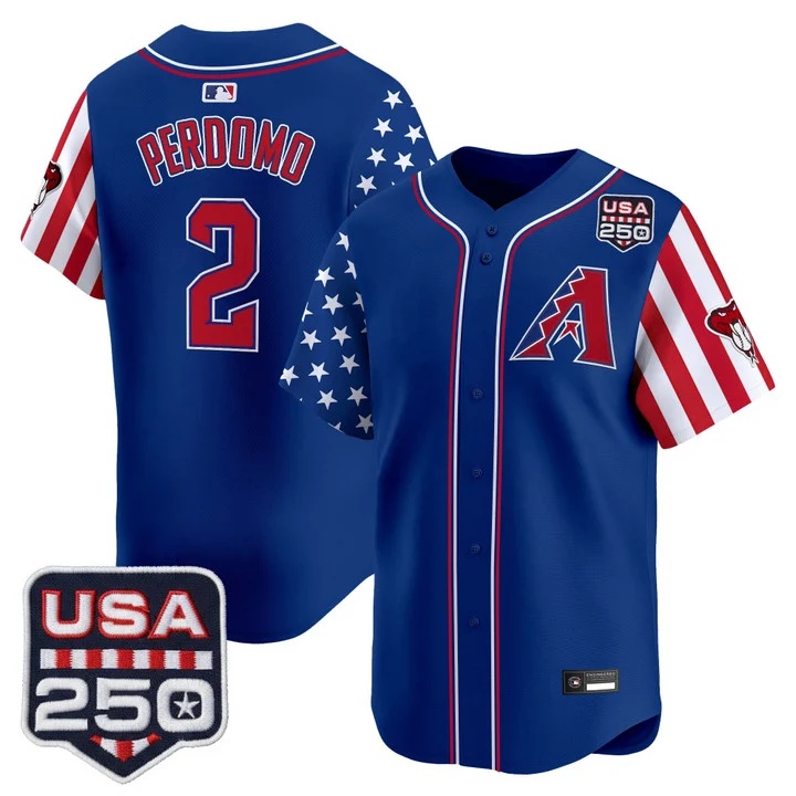 Men's Arizona Diamondbacks America 250 Edition Vapor Premier Limited Jersey ROYAL #2 GERALDO PERDOMO