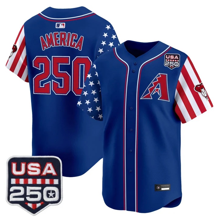 Men's Arizona Diamondbacks America 250 Edition Vapor Premier Limited Jersey ROYAL #250 AMERICA