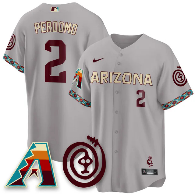 Men's Arizona Diamondbacks City Connect Concept Jersey V2 GREY #2 GERALDO PERDOMO.webp