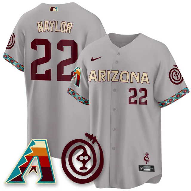 Men's Arizona Diamondbacks City Connect Concept Jersey V2 GREY #22 JOSH NAYLOR.webp