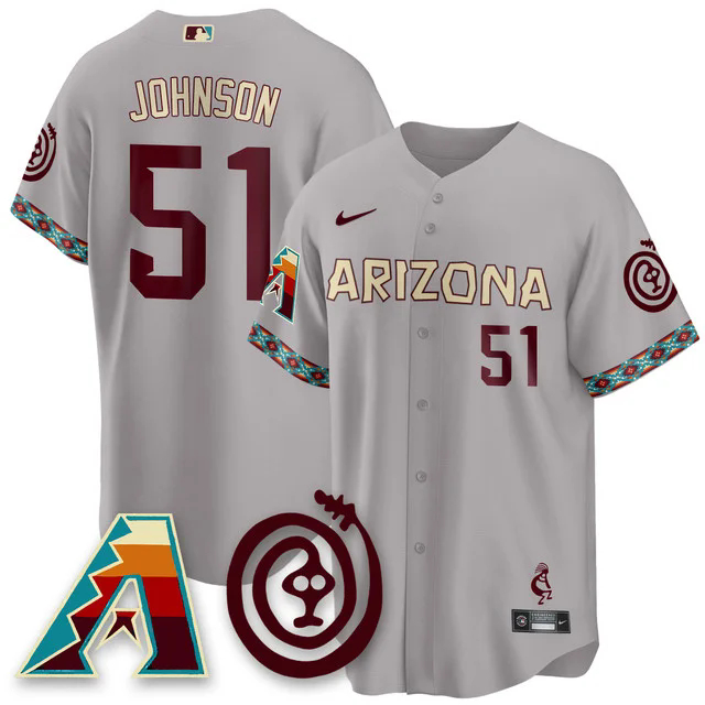 Men's Arizona Diamondbacks City Connect Concept Jersey V2 GREY #51 RANDY JOHNSON.webp