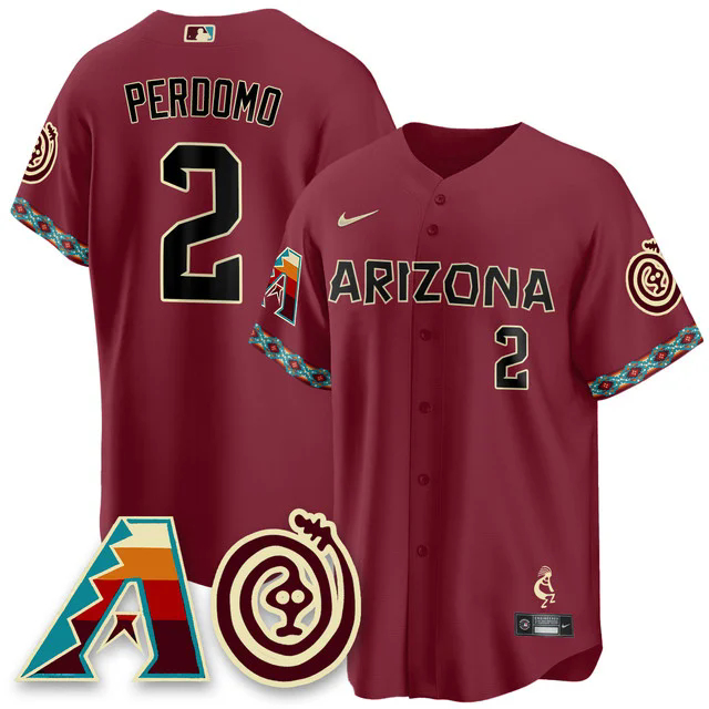 Men's Arizona Diamondbacks City Connect Concept Jersey V2 RED #2 GERALDO PERDOMO.webp