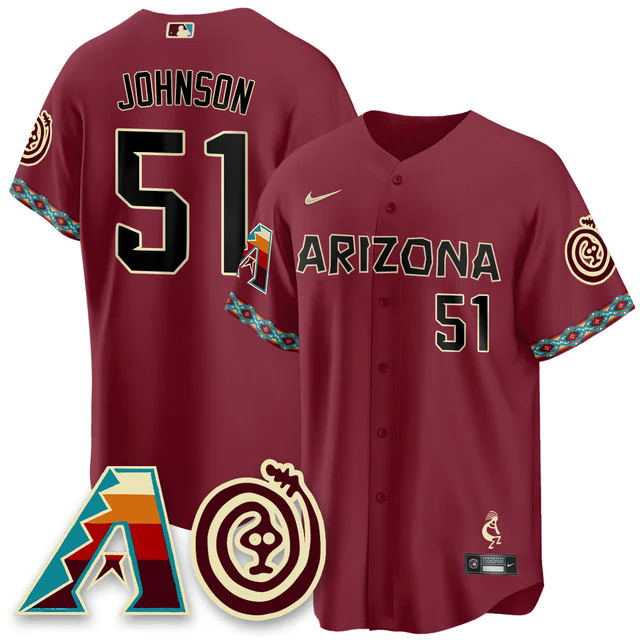 Men's Arizona Diamondbacks City Connect Concept Jersey V2 RED #51 RANDY JOHN SON.webp