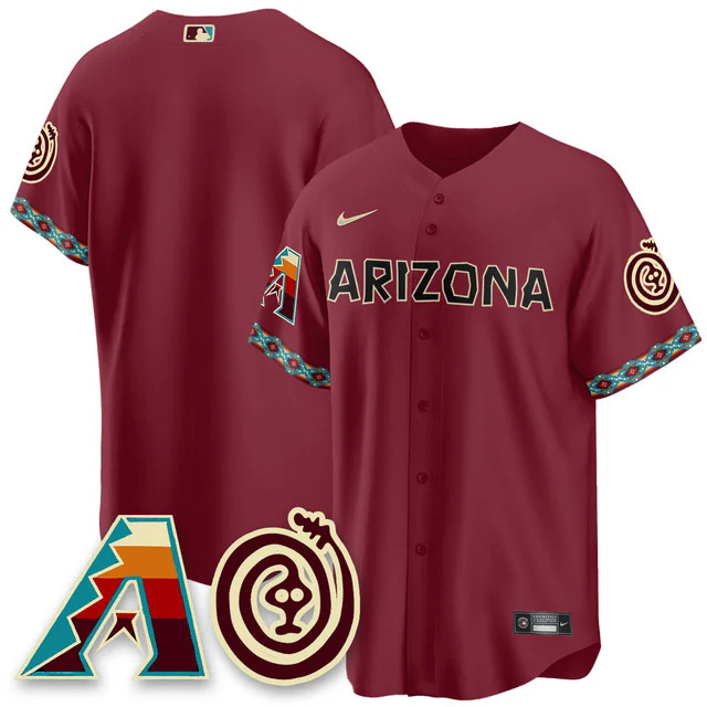 Men's Arizona Diamondbacks City Connect Concept Jersey V2 RED BLANK.webp