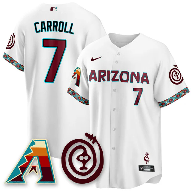 Men's Arizona Diamondbacks City Connect Concept Jersey V2 WHITE #7 CORBIN CARROLL.webp