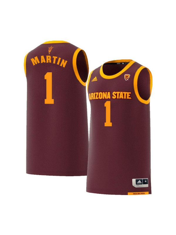 Men's Arizona State Sun Devils #1 Remy Martin Adidas 2018 Maroon Alumni College Basketball Jersey