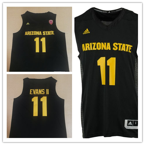 Men's Arizona State Sun Devils #11 Shannon Evans II Adidas 2018 Black College Basketball Jersey