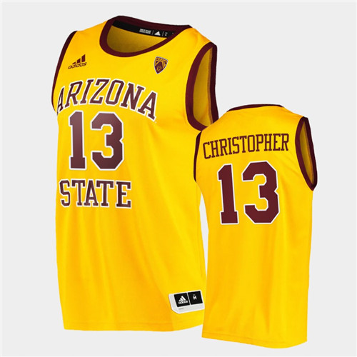 Men's Arizona State Sun Devils #13 Josh Christopher Adidas Yellow Retro College Basketball Player Jersey