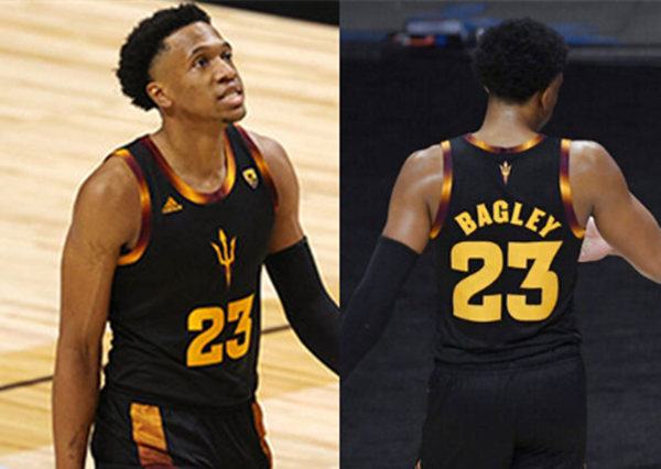 Men's Arizona State Sun Devils #23 Marcus Bagley Adidas 2021 Black Gold College Basketball Game