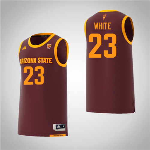 Men's Arizona State Sun Devils #23 Romello White Adidas 2018 Maroon Alumni College Basketball Jersey