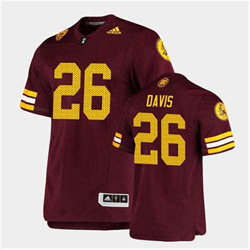 Men's Arizona State Sun Devils #26 Keith Davis Adidas Maroon Retro 1975 Throwback Football Jersey