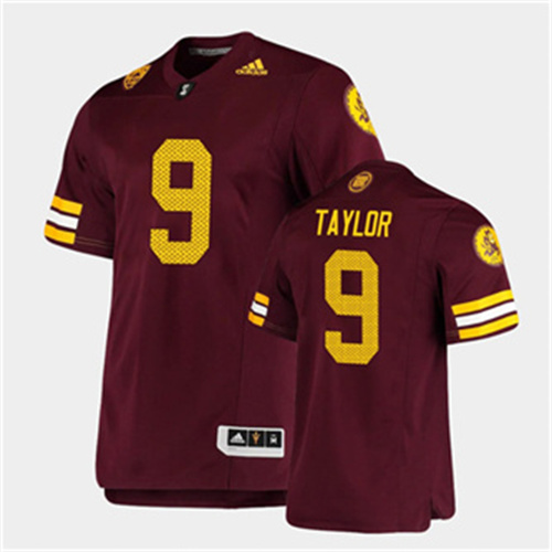 Men's Arizona State Sun Devils #9 D.J. Taylor Adidas Maroon Retro 1975 Throwback Football Jersey
